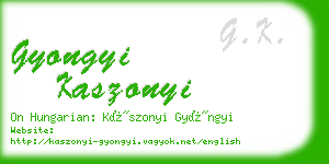 gyongyi kaszonyi business card